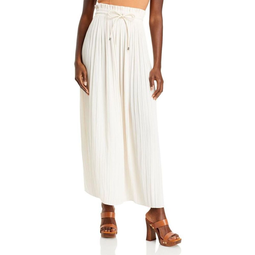 A.L.C. Womens Everly Pink Shutter Pleat Drawstring Wedding Maxi Skirt NWT